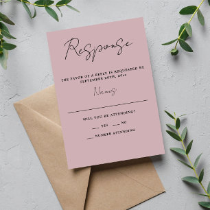 Wahre Einfachheit 3 Script Minimal Mondlichthochze RSVP Karte