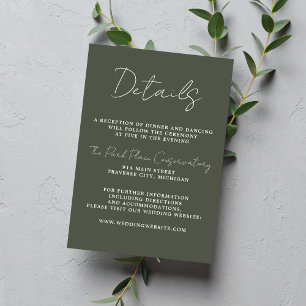 Wahre Einfachheit 3 Script Minimale Camouflage Grü Begleitkarte