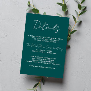 Wahre Einfachheit 3 Script Minimale Pfauenhochzeit Begleitkarte