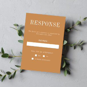 Wahre Einfachheit 6 Apricot Minimalistische Hochze RSVP Karte