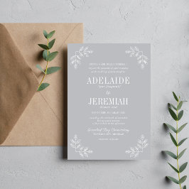 Wahre Einfachheit 6 Bloral Sterling Wedding Einladung