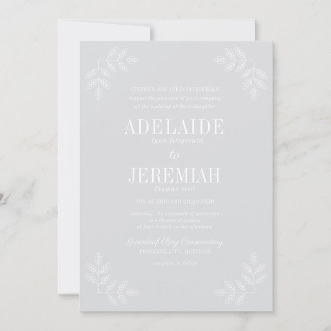 Wahre Einfachheit 6 Coole Misthochzeit mit Blumen Einladung (Vorderseite)