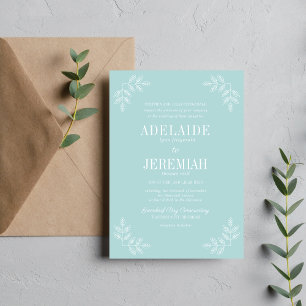 Wahre Einfachheit 6 mist Blues Hochzeit Einladung