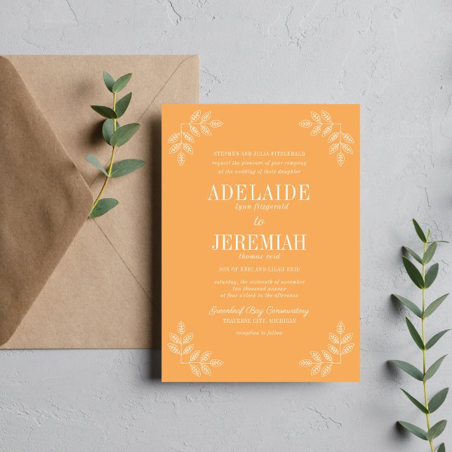 Wahre Einfachheit 6 Sorbet Blumenhochzeit Einladung (Von Creator hochgeladen)