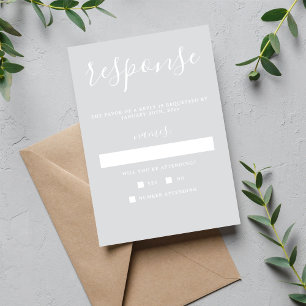 Wahre Einfachheit Coole Mist Grau Minimalistische RSVP Karte