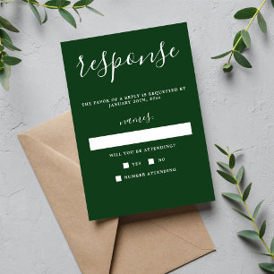 Wahre Einfachheit Evergreen Minimalistisch Wedding RSVP Karte