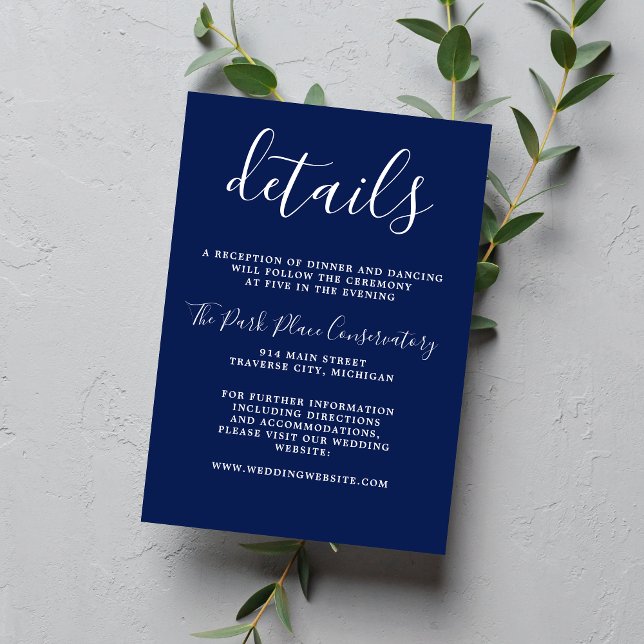 Wahre Einfachheit Ink Blue Chic Minimalistische Ho Begleitkarte (Von Creator hochgeladen)