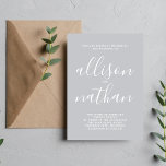 Wahre Einfachheit, Sterling Script Minimalistische Einladung<br><div class="desc">Diese einfache und wunderschöne Hochzeitseinladung ist perfekt für den Minimalisten in uns allen! Bitte kontaktieren Sie mich,  wenn Sie Hilfe bei der Anpassung des Textes dieser Hochzeitseinladung wünschen.</div>