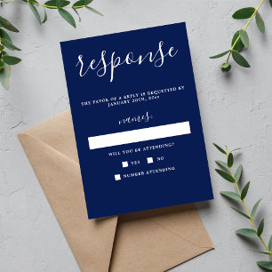 Wahre Einfachheit Tinte Minimalistische Hochzeit R RSVP Karte