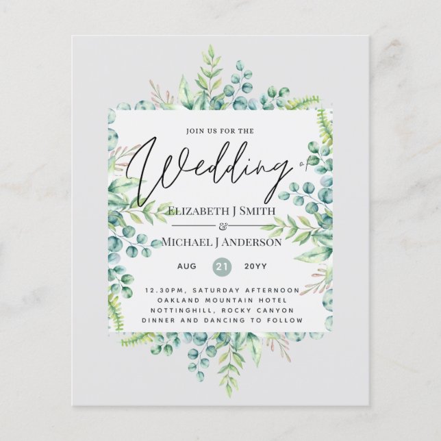 Wahre Farben GREENERY Moderne Hochzeit zum Budget (Vorderseite)