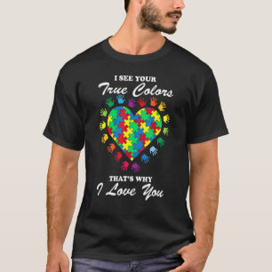 Wahre Farben Herzrasen Coole Autismus Bewusstsein T-Shirt