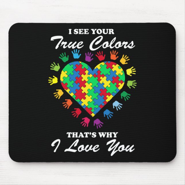 Wahre Farben Rätsel Cooles Autismus Bewusstsein Gi Mousepad (Vorne)