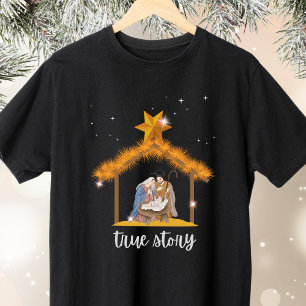 Wahre Geschichte Christlich Weihnachten Geburt Jes T-Shirt