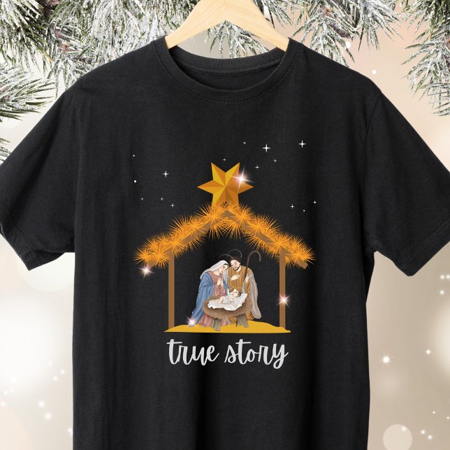 Wahre Geschichte Christlich Weihnachten Geburt Jes T-Shirt (Von Creator hochgeladen)