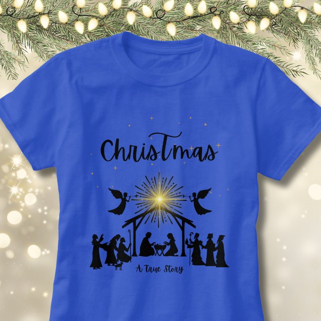 Wahre Geschichte Christlich Weihnachten Geburt Jes T-Shirt (Von Creator hochgeladen)