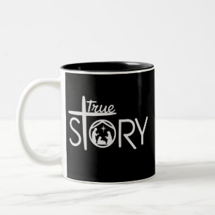 Wahre Geschichte der Geburt Jesu Weihnachten Nativ Zweifarbige Tasse