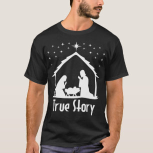 Wahre Geschichte der Geburt Jesu Weihnachten Relig T-Shirt