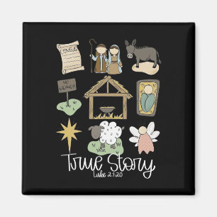 Wahre Geschichte Retro Weihnachten Christlich Reli Magnet