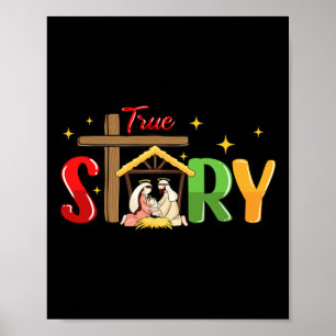 Wahre Geschichte Weihnachten Jesus Christlich Chri Poster