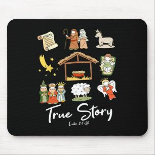 Wahre Geschichte Weihnachten Jesus Glaube Bysed Ch Mousepad