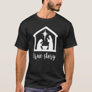 Wahre Geschichte Weihnachten Krippe Christlich Jes T-Shirt