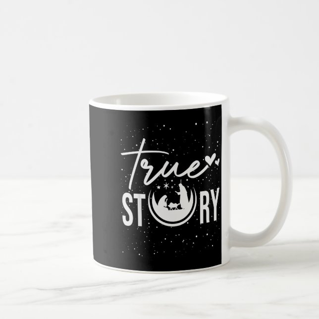 Wahre Geschichte Weihnachtskrippe Christlich Weihn Kaffeetasse (Rechts)