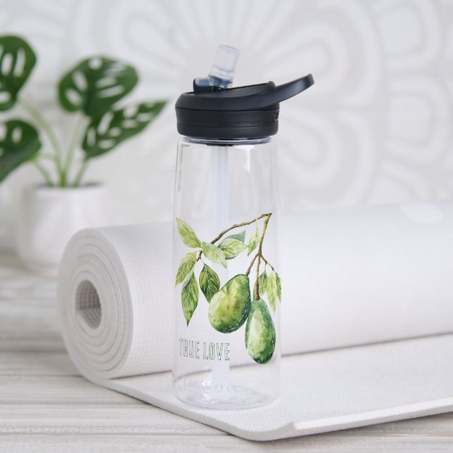 Wahre-Liebe-Avocados Trinkflasche (Yoga (gedreht))
