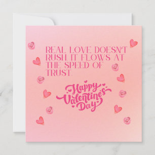 Wahre Liebe fließt mit der Geschwindigkeit des Ver Feiertagskarte