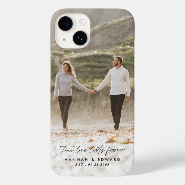 Wahre Liebe Foto Modernes, personalisiertes Gesche Case-Mate iPhone Hülle (Rückseite)
