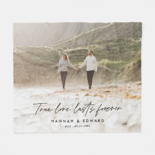 Wahre Liebe Foto Modernes, personalisiertes Gesche Fleecedecke