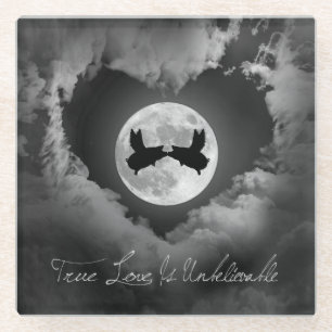 Wahre Liebe ist Unglaublich-Fliegen Schwein-Küsse Glasuntersetzer