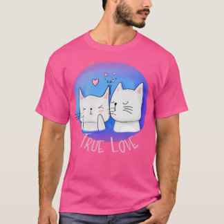 Wahre Liebe mit Katzen und einem Kuss T-Shirt
