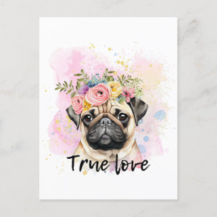 Wahre Liebe Mops Liebe, bester Freund Hund Postkarte