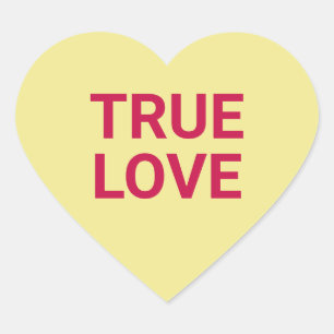 Wahre Liebe niedlicher Valentinstag Herz-Aufkleber