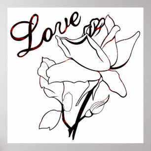 Wahre Liebe Rose Herzens Poster