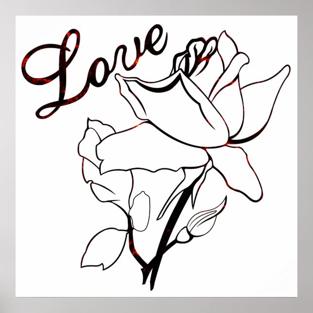 Wahre Liebe Rose Herzens Poster (Vorne)