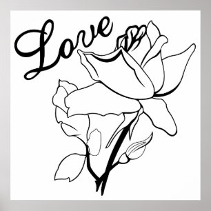 Wahre Liebe Rose Herzens Poster