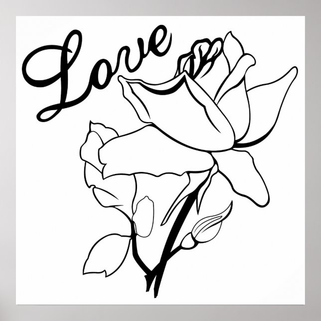 Wahre Liebe Rose Herzens Poster (Vorne)