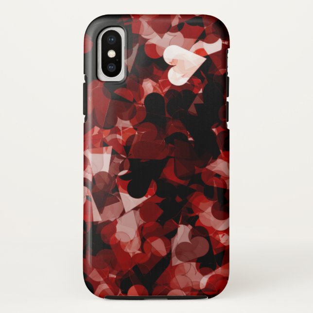 Wahre Liebe-rotes Herz-Gefühl mit schwarzer rosa Case-Mate iPhone Hülle (Rückseite)
