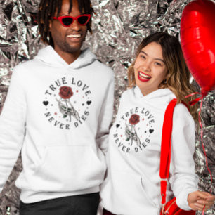 Wahre Liebe stirbt nie Valentine Skelett Hoodie