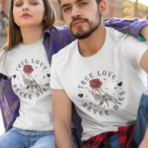 Wahre Liebe stirbt nie Valentine Skelett T-Shirt