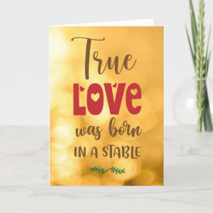 WAHRE LIEBE WAR IN EINER STABILEN GEBOREN FEIERTAGSKARTE