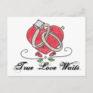 Wahre Liebe wartet. Postkarte