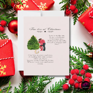 Wahre Liebe zu Weihnachten Romantisches Paar-Gedic Mitteilungskarte