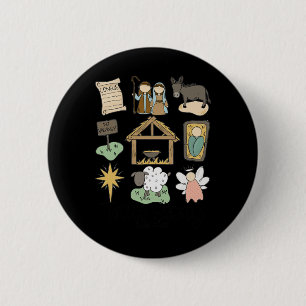 Wahre Story Luke Jesus Krippe Religiöse Christlich Button