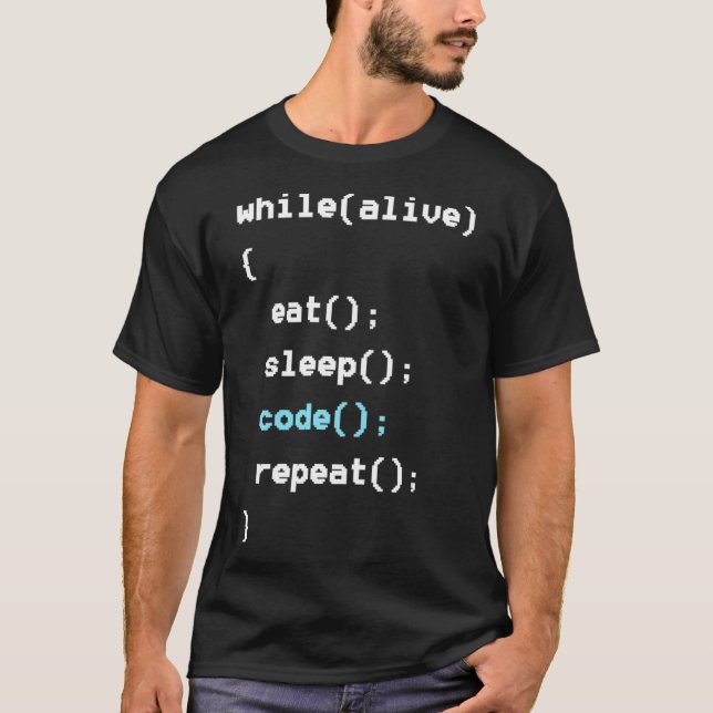 Während des Alive Eat Sleep-Code Wiederholung der  T-Shirt (Vorderseite)