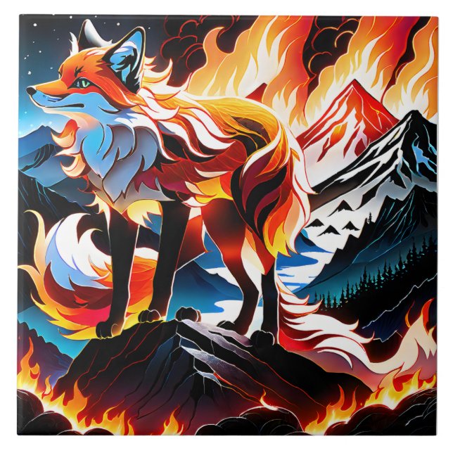 Während die Hitze der Morgensonne ihr Gesicht erwä Fliese (Vorderseite)