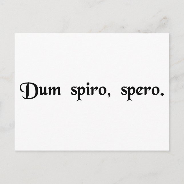 Während ich atme, hoffe ich. postkarte (Vorderseite)