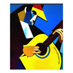 Während meine Gitarre sanft weint kubistische Gita Fotodruck