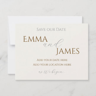 Während wir minimalistische Save the Date beginnen Ankündigung